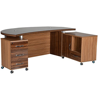 SUVASHSIKA 13B-2.0C OFFICE TABLE (MATT FINISH, WALNUT)